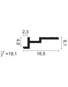 Orac Decor Cornisa 200X6,1X18,5 Cm C396 Steps