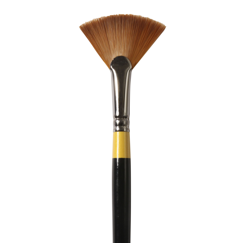 Pincel Sintético Rígido Abanico Acrílico Mango Largo S.46