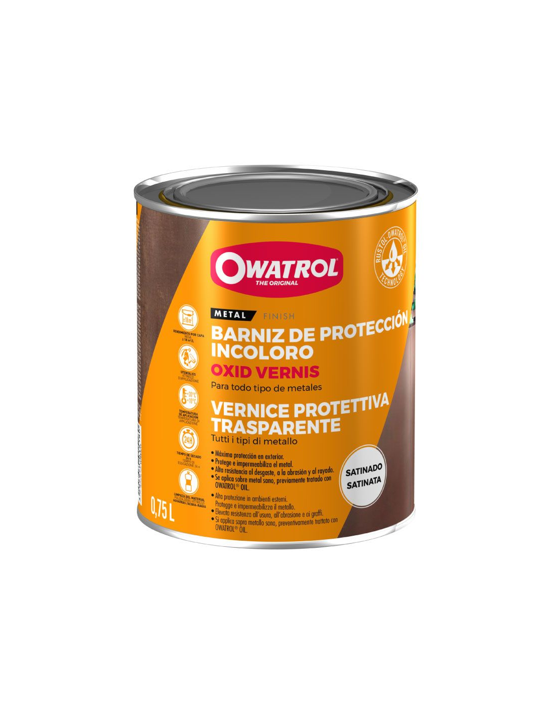 Barniz Para Metal Y Madera Mate 2 En 1 Gris Plata RAL 7001