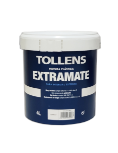 Pintura Plástica Extramate Tollens Blanco 4 Lt