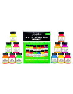 Set Pintura Para Cuero Angelus Neón Kit 12 Colores