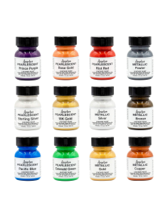 Set Pintura Para Cuero Angelus Metalizados Y Perlados Kit 12 Colores