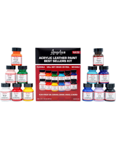 Set Pintura Para Cuero Angelus Best Seller Kit 12 Colores