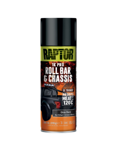 Raptor Spray Pintura Chasis Y Barras Antivuelco Negro Brillante 120ºc 400 Ml