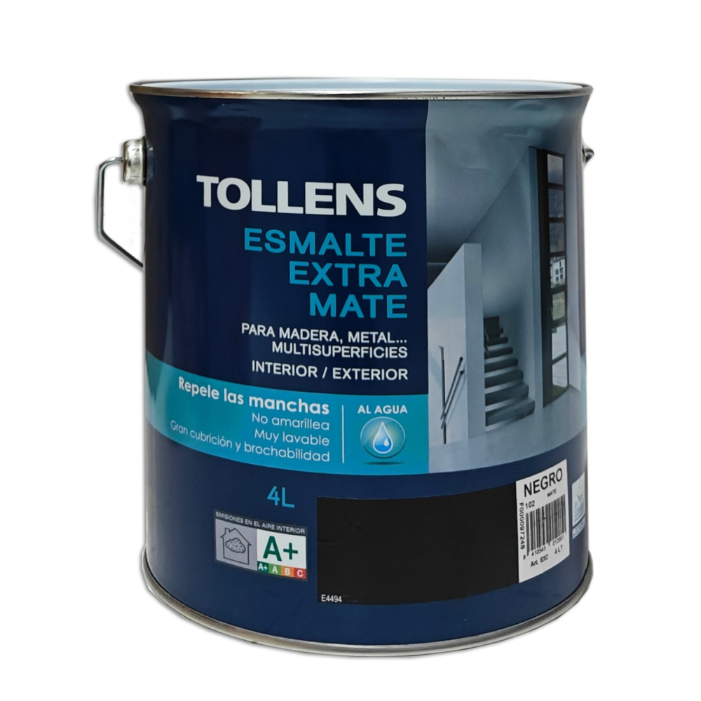 Esmalte Al Agua Extra Mate Tollens 4 Lt