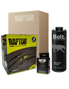 Pintura Raptor 2K Kit Negro 4 Lt + Antideslizante + Disolvente