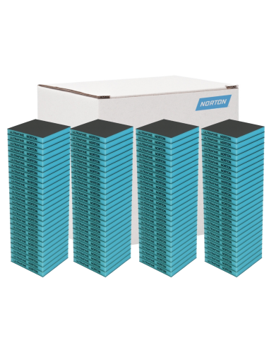 Caja 100 Esponjas Lija Doble Cara Norton Ultra Fina 120X98X12 Mm