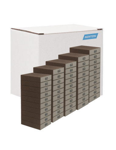 Caja 60 Tacos Lijar Plano 4 Caras Norton P60 Grueso 100X66X26 Mm