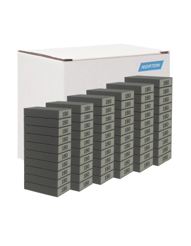 Caja 60 Tacos Lijar Plano 4 Caras Norton P180 Fino 100X66X26 Mm