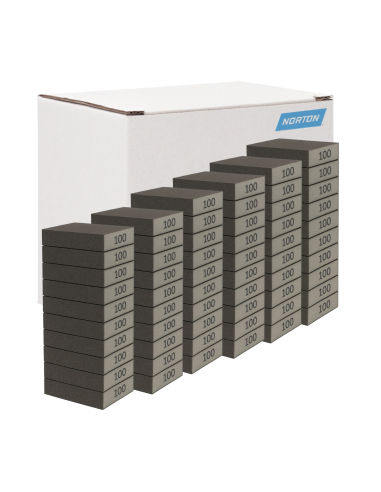 Caja 60 Tacos Lijar Plano 4 Caras Norton P100 Medio 100X66X26 Mm