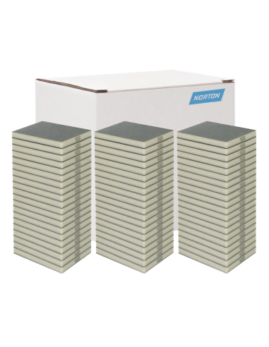 Caja 60 Esponjas Lija Doble Cara Norton P100 Medio 123X98X12,5 Mm