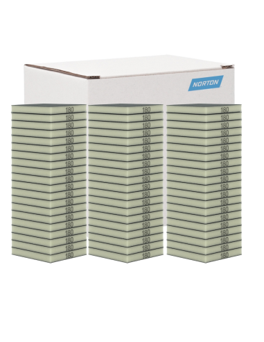 Caja 60 Esponjas Lija Doble Cara Norton P180 Fino 123X98X12,5 Mm