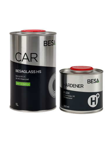 Kit Barniz Hs 2:1 Anti-Scratch 2K Besaglass + Catalizador E-224 1,5 Lt