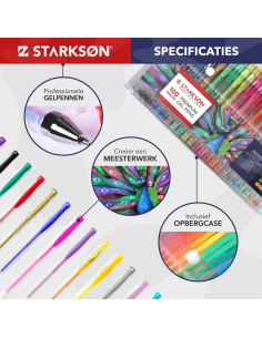 SET 100 Bolígrafos de Gel y Purpurina Starkson
