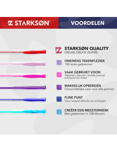 SET 100 Bolígrafos de Gel y Purpurina Starkson
