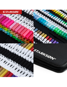 SET 102 Piezas con Rotuladores de Colores al Agua Doble Punta Starkson
