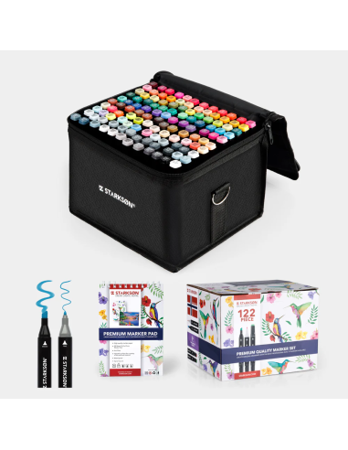 SET 122 Rotuladores de Colores Base Alcohol Doble Punta Starkson