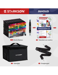 SET 122 Rotuladores de Colores Base Alcohol Doble Punta Starkson