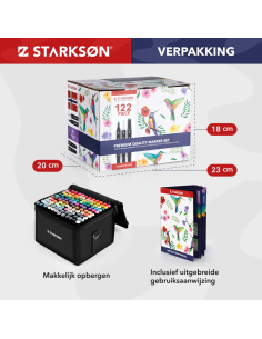 SET 122 Rotuladores de Colores Base Alcohol Doble Punta Starkson