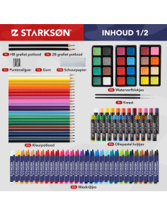 Estuche de Madera Completo con 141 Piezas para Dibujo Starkson