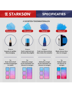 Estuche de Madera Completo con 141 Piezas para Dibujo Starkson