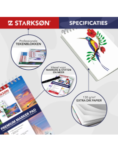 Set 2 Cuadernos para Rotuladores, Pintura y Lázpices  A5 Starkson