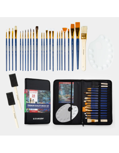 Estuche con 28 Pinceles y Brochas Starkson