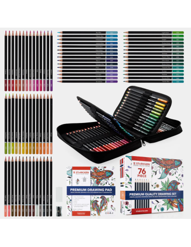 SET 76 Piezas con 72 Lápices de Colores y Accesorios Starkson