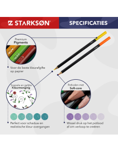 SET 76 Piezas con 72 Lápices de Colores y Accesorios Starkson