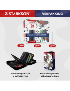 SET 76 Piezas con 72 Lápices de Colores y Accesorios Starkson