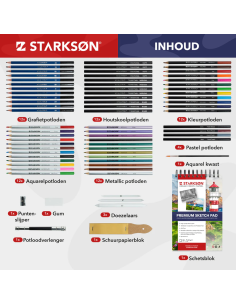 SET 74 Piezas Lápices Todo en Uno Dibujo Starkson