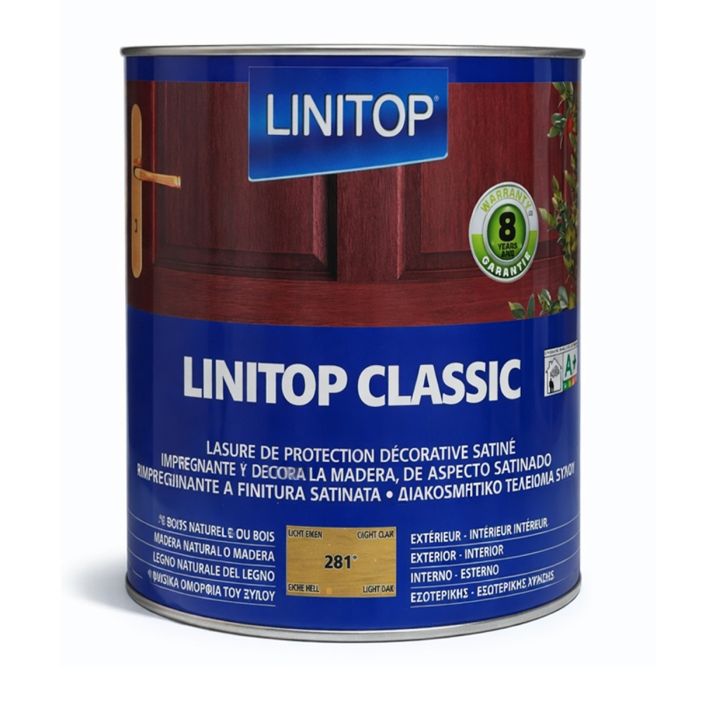 Linitop Lasur Al Disolvente Semi-Mate Classic Roble Claro 281 2,5 Lt
