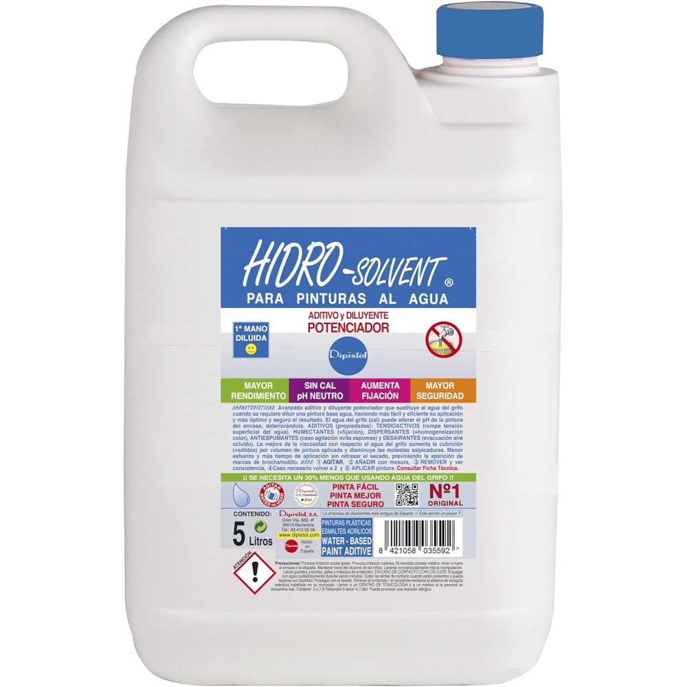 Hidro-Solvent Aditivo Diluyente de Pinturas Al Agua 5 Lt