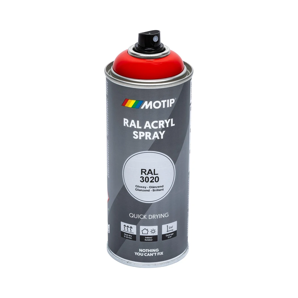 Spray Acryl Motip Ral 3020 Brillante 400 Ml