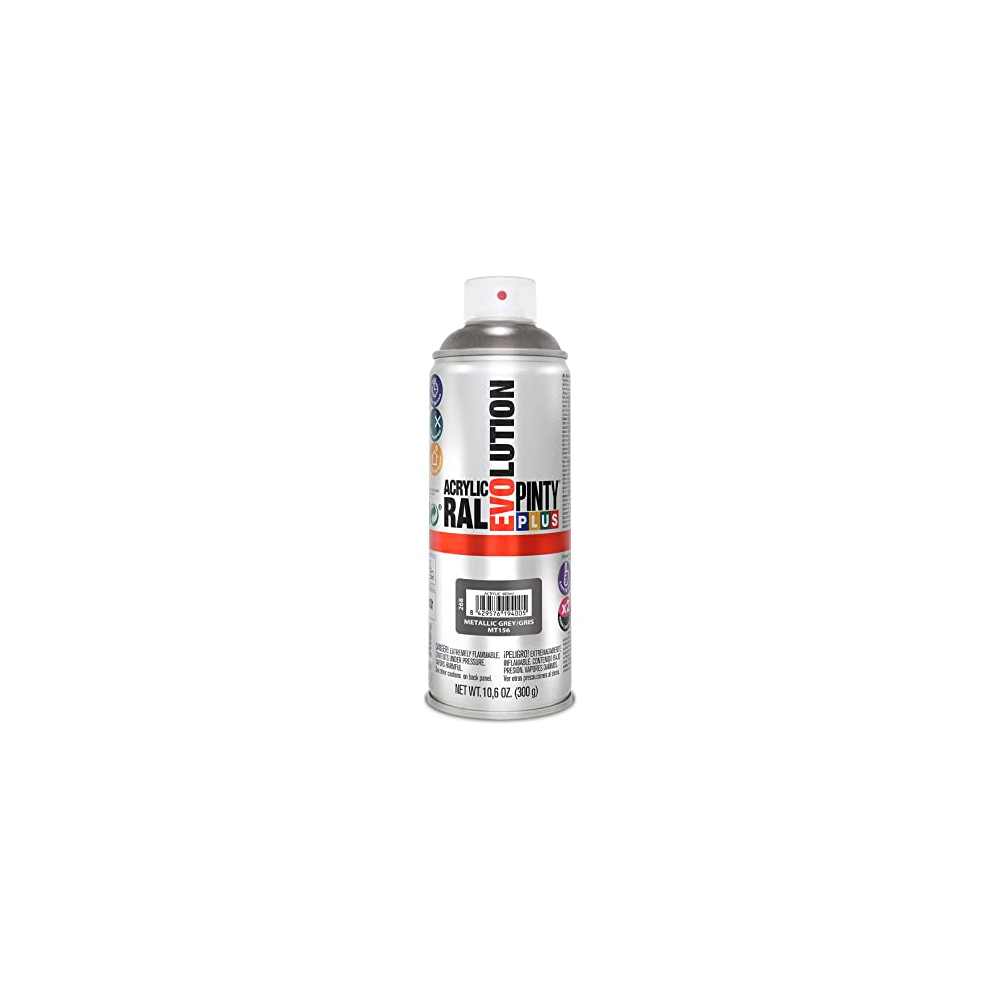 Spray Pintura Metalizada Pintyplus Gris MT156 400 Ml