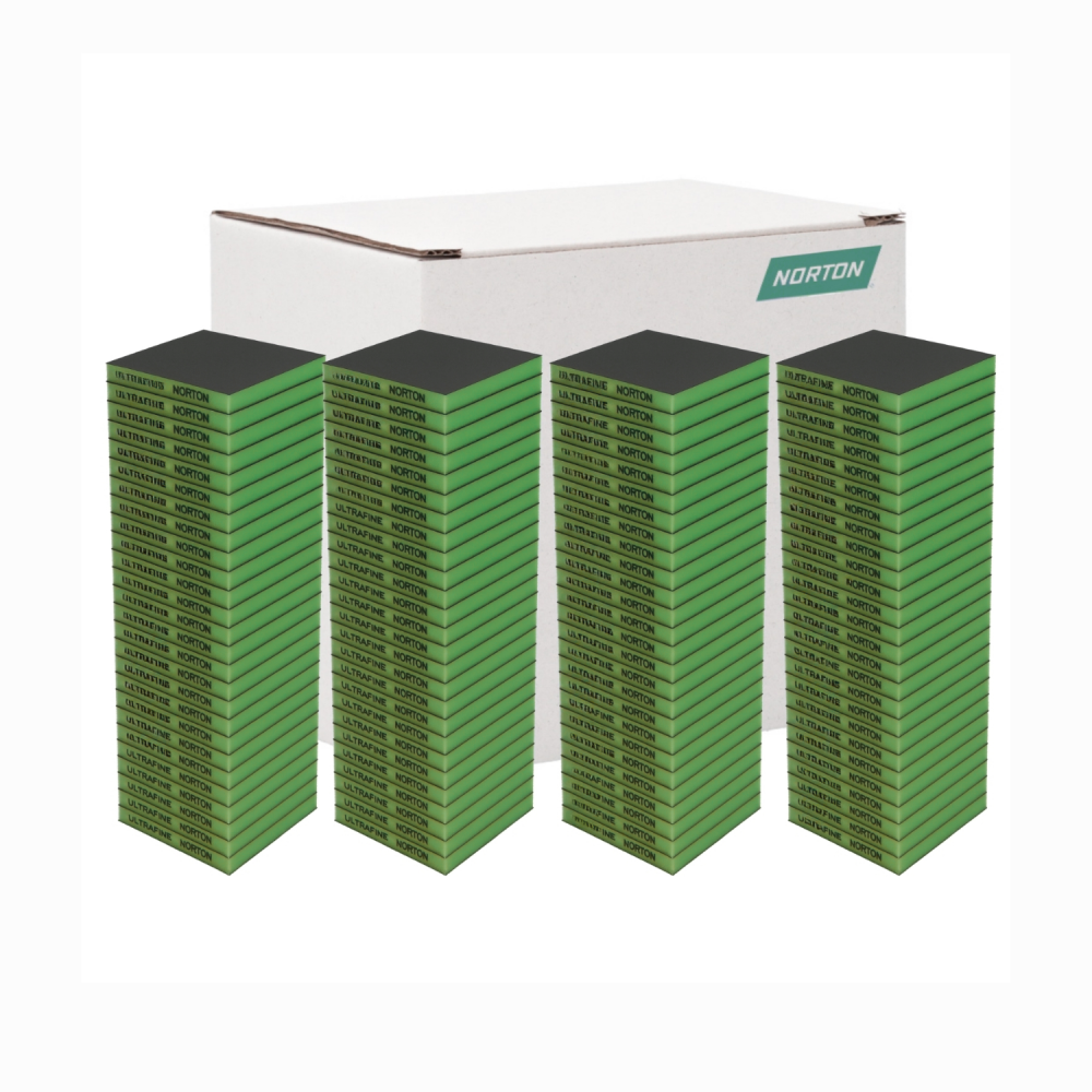 Caja 100 Esponjas Lija Doble Cara Norton Super Fina 120X98X12 Mm