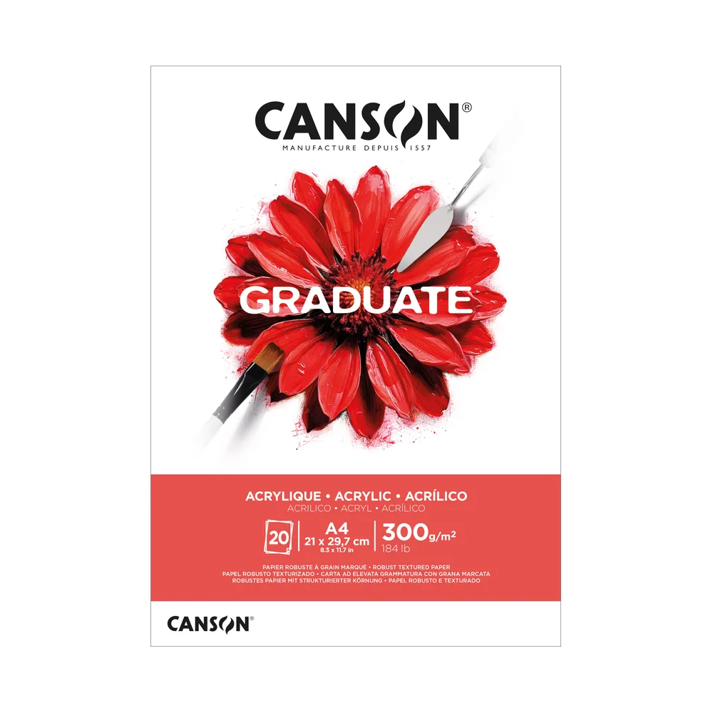 Bloc Acrílico Canson Graduate A4 20 Hj. 300 Gr