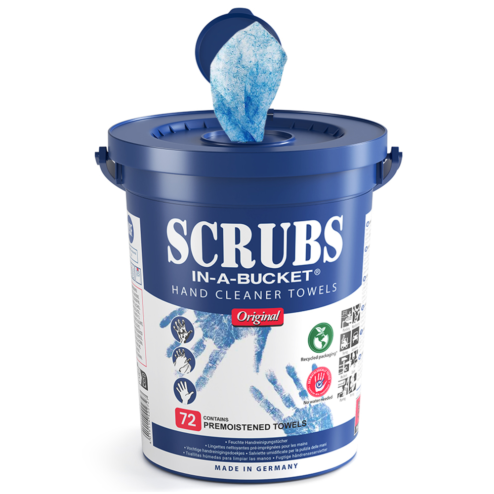 Toallitas de Limpieza de Manos y Herramientas Scrubs Cubo 72 Uds