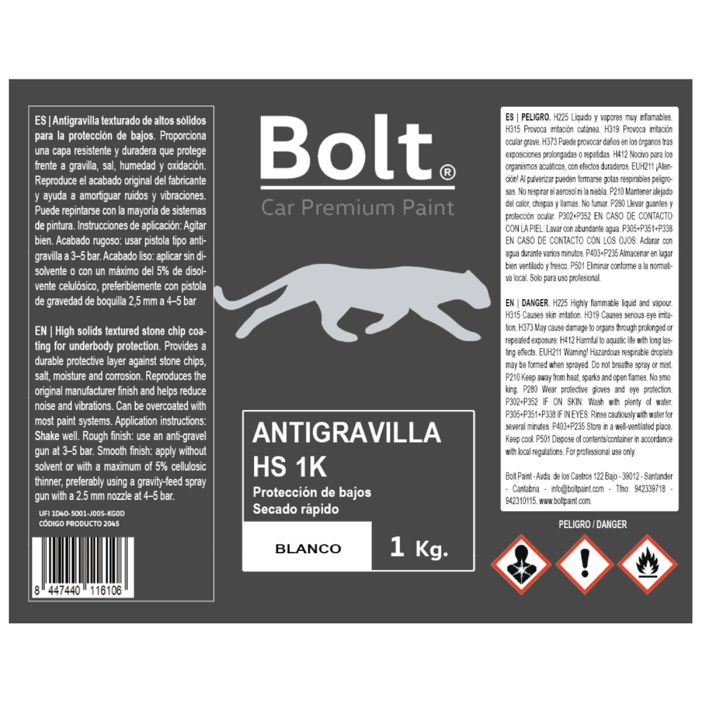Pintura Antigravilla Hs Blanco Bolt 1 Kg