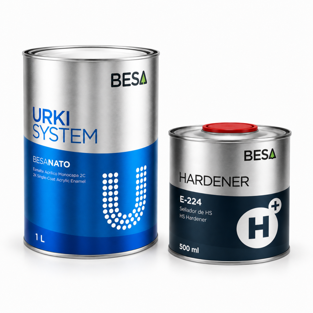 Pintura Monocapa Acrilica Brillante 2 Comp. Besa-Nato 2:1 Carta Ral 1 Lt + 0,5 Lt