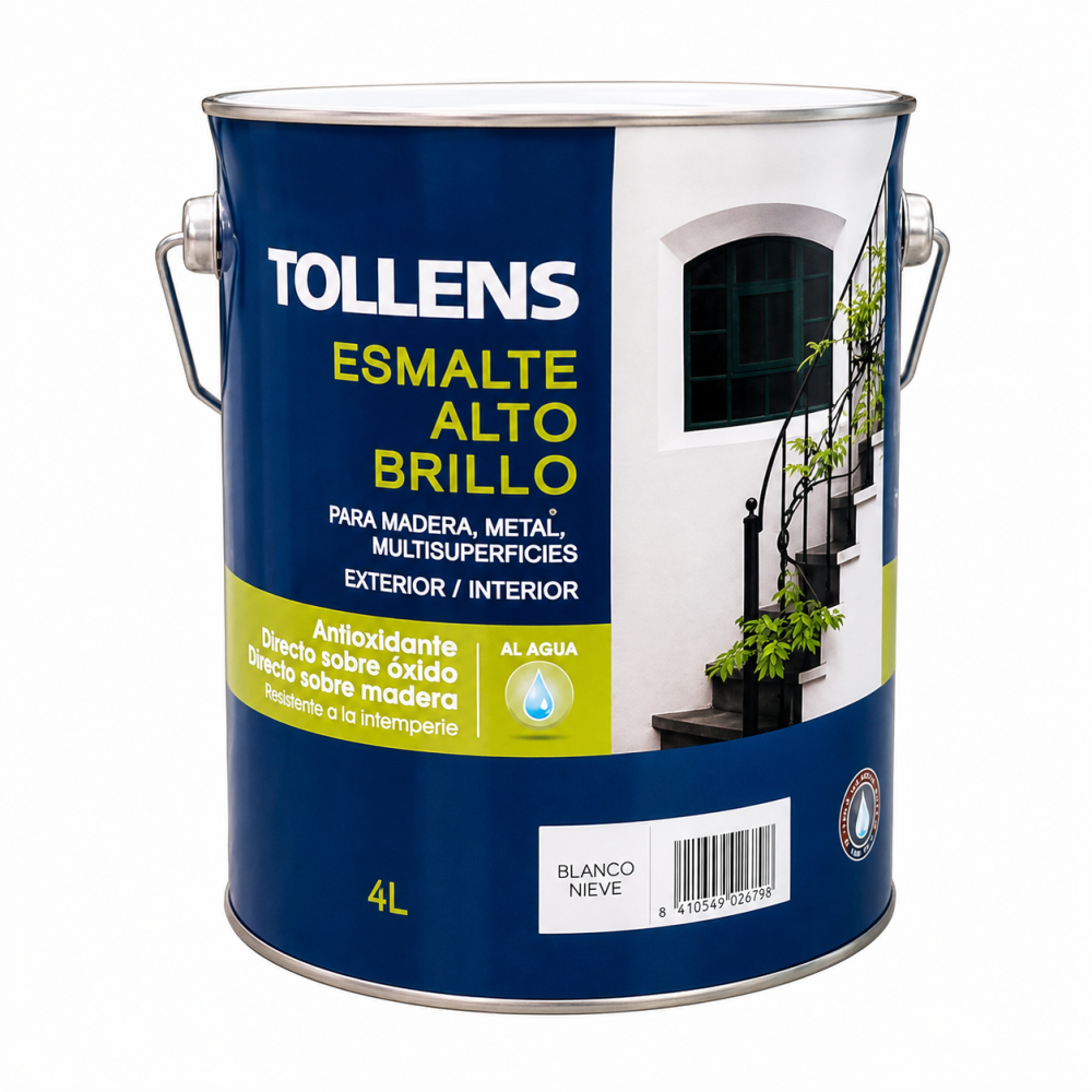 Esmalte Al Agua Alto Brillo Tollens 4 Lt