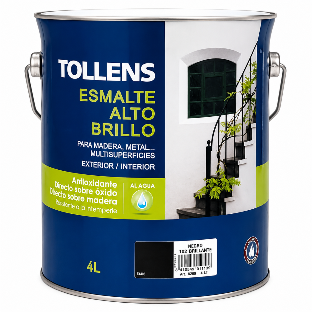 Esmalte Al Agua Alto Brillo Tollens 4 Lt