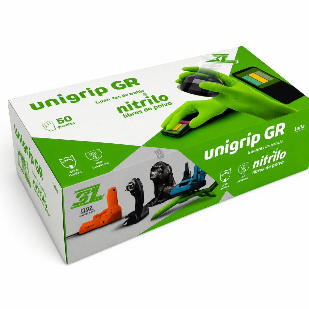 Guantes De Nitrilo Texturizado Unigrip GR 50 Uds. Talla S