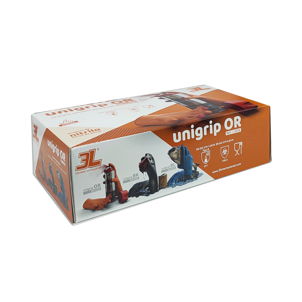 Guantes De Nitrilo Texturizado Unigrip Or 50 Uds. Talla XL