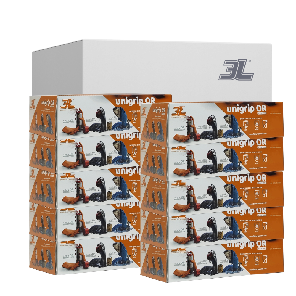 Pack 10 Cajas Guantes De Nitrilo Texturizado Unigrip Or 50 Uds. Talla S