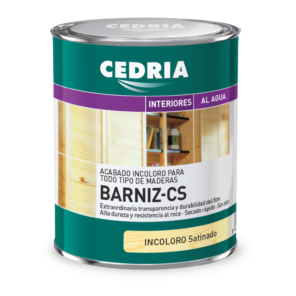 Cedria Barniz CS Al Agua Para Madera Satinado Interior 750 Ml