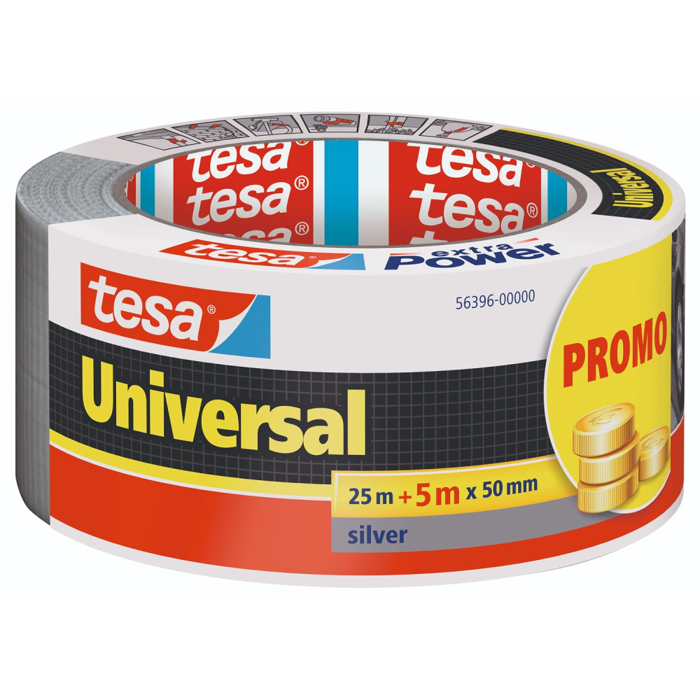 Tesa Cinta Americana Extra Power Universal Plata 50 Mm X 30 Mts