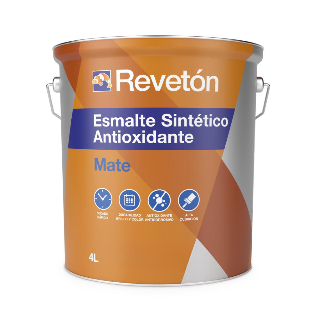 Reveton Esmalte Antioxidante Mate Negro 4 Lt