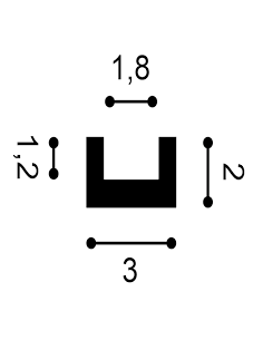 Orac Decor Perfil 200X2X3 Cm Cx190 U-Profile